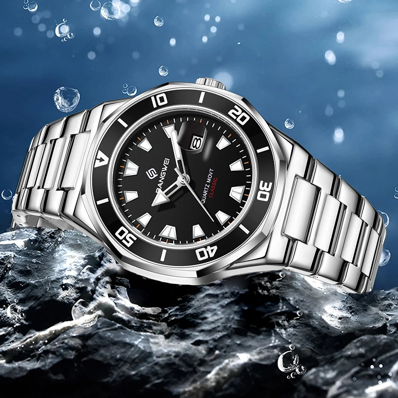 

BANGWEI 2025 новые модные кварцевые наручные часы, спортивные повседневные роскошные часы, мужские водонепроницаемые светящиеся стальные мужские часы Reloj Hombre