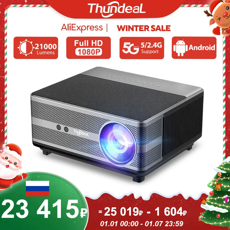 ThundeaL TD98 1080P Full HD Projector LED 4K WiFi Android Projector Auto Focus TD98W PK DLP 3D Video Smart Home Theater Beamer