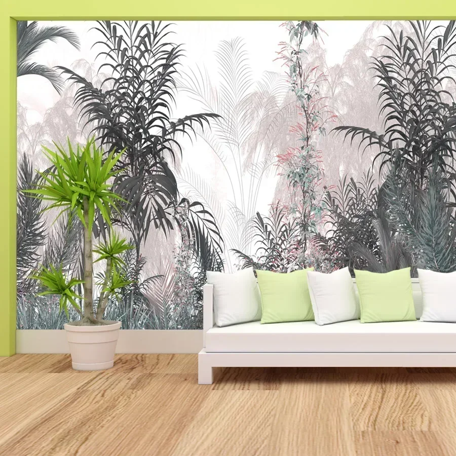 Custom Removable Photo Peel and Stick Wallpaper Wall Papers Home Decor Jungle Tree Forest Wallpapers for Living Room TV Printing