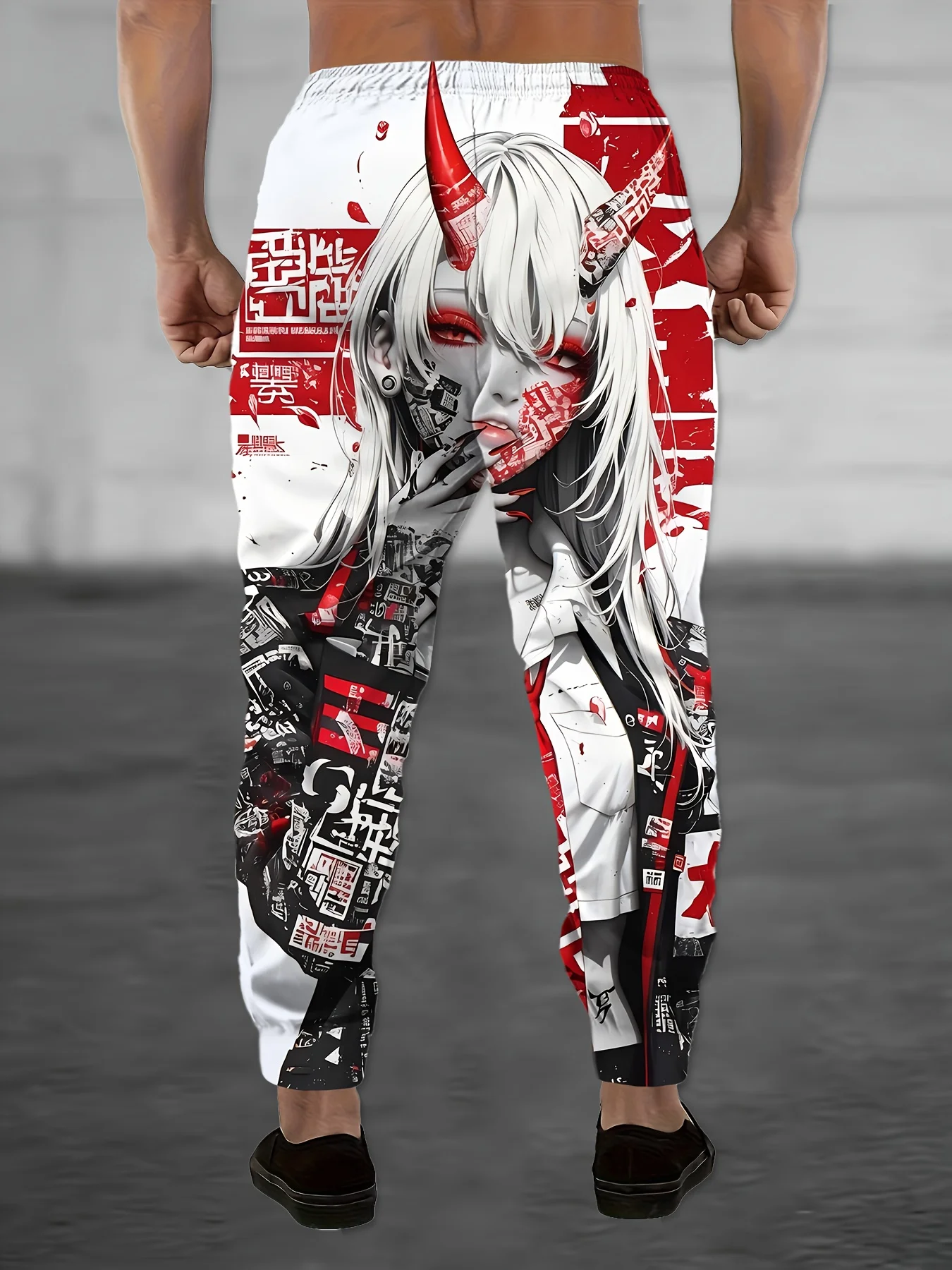 Neuheiten: Western-Skelett-Cowboy-Print Unisex-Jogginghose mit geradem Bein, Gothic-Streetwear-Sweatpants für entspannte Abendveranstaltungen. – Detail 10