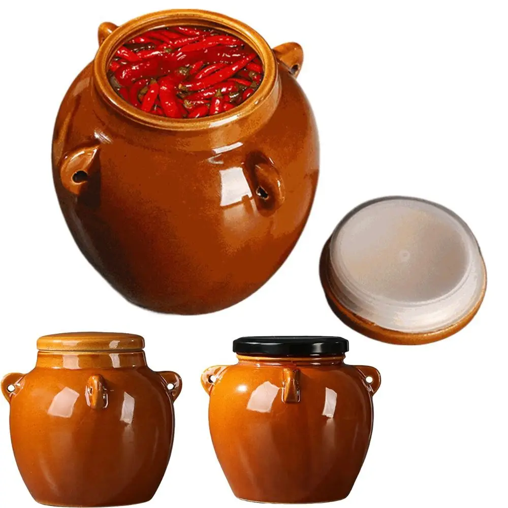 Large Capacity Ceramic Pickle Jar Sealed Keep Fresh Kimchi Pickling Pot Ceramic /Mason Lid Easy To Clean Fermenting Canister