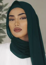 Conjunto de 2 piezas de gasa Hijab a juego, bufanda de gasa con gorro interior a juego, chales, bufandas, pañuelo para la cabeza, diademas para mujer