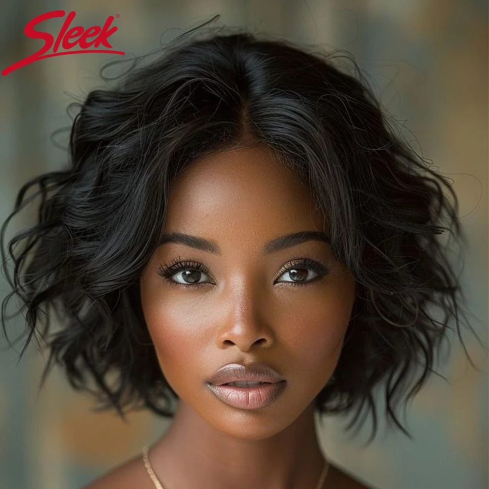 

Sleek Bodywave Bob Lace Human Hair Wigs For Women Short Body Wave Remy Brazilian Hair Wigs 100% Real Ready To Wear Glueless Wigs