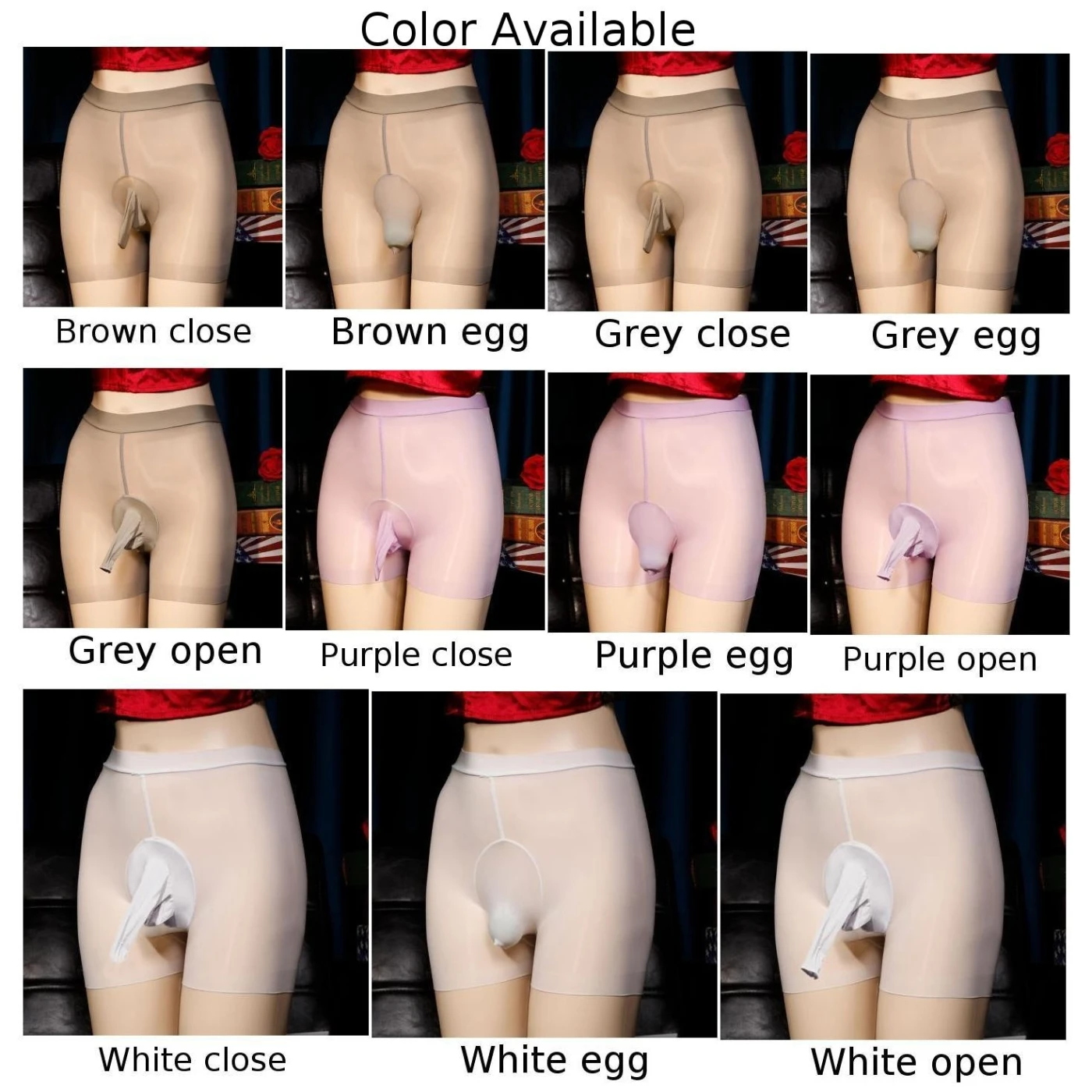 Men Oil Shiny See-Through Underwear Glossy Shorts Underpants Open/ Close JJ Penis Sheath Sissy Bugle Pouch Pantiess