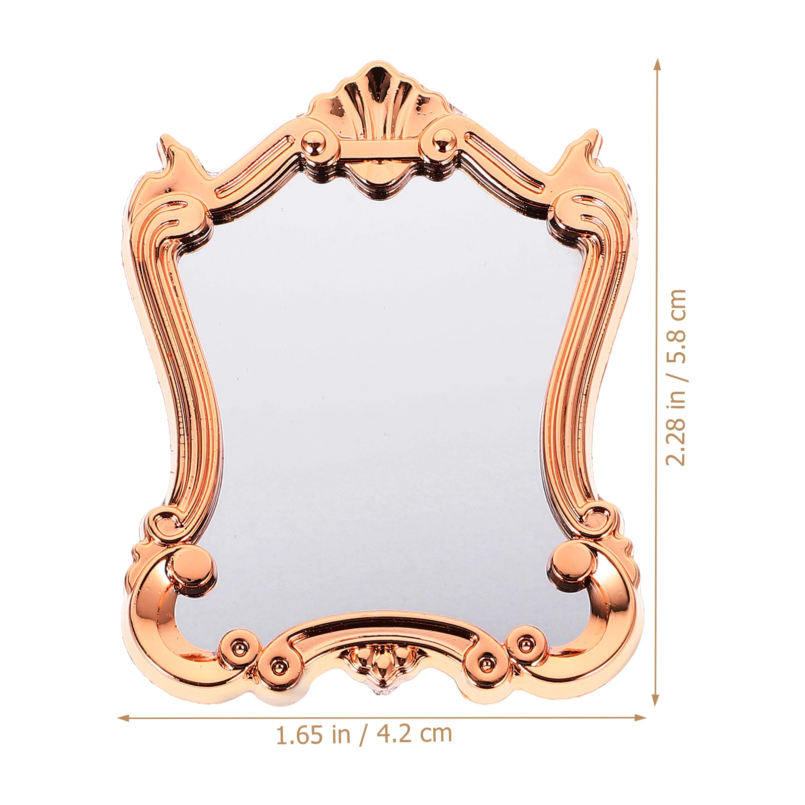 Miniatuurspiegel voor huisdecoratie Barokke stijl Muur Mini-spiegels Set Plastic Fantasiespeelgoed Lichtgewicht Veilig