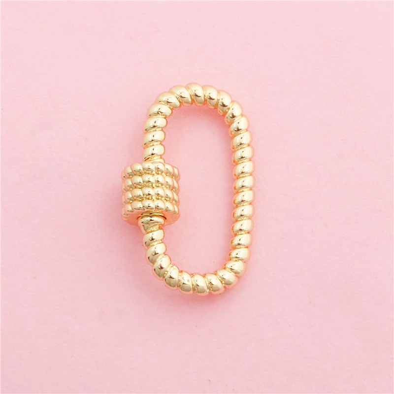 10pcs Brass Carabiner Turnbuckle Spring Buckle Clasp Accessories For Jewelry Making Diy Bracelet Necklace Pendants Connector