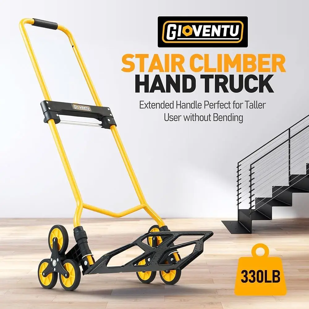 Upgraded Stair Climbing Hand Truck Dolly with Foldable Design Non-Slip Silent Wheels Telescopic Handle Easy Transport