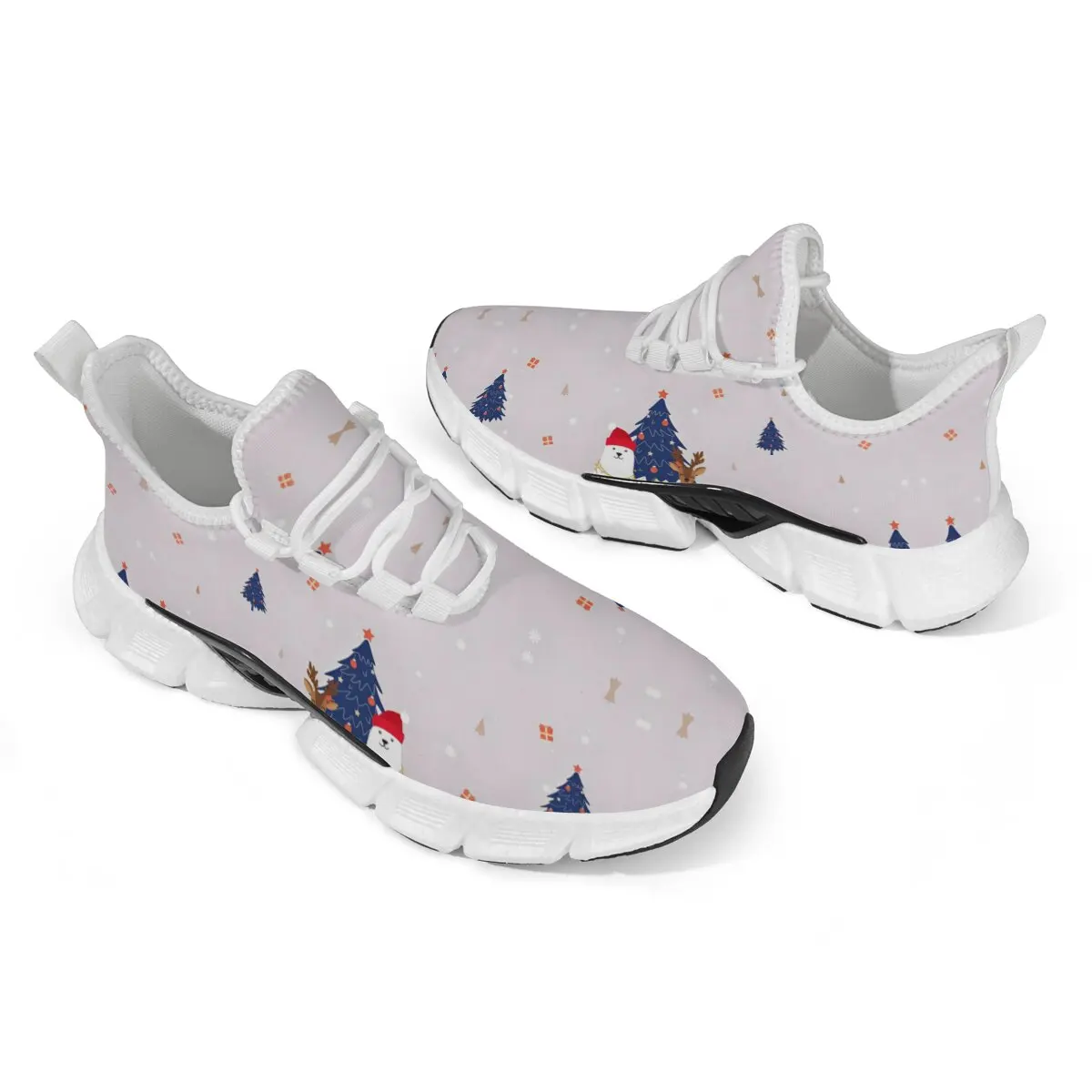 

Men's Casual Shoes with Round Toe Mesh Breathable Lacing Christmas and Halloween Prints Summer Fashion Sports Shoes