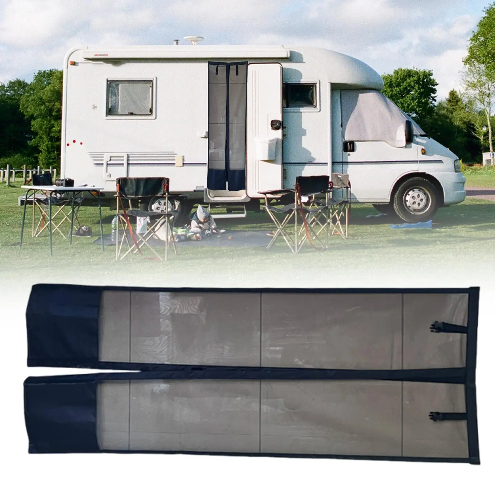 واقي شاشة لباب RV، واقي باب شاشة RV، قابل للتنفس ومقاوم للأشعة فوق البنفسجية، تغطية كاملة لخصوصية مقطورة الحيوانات الأليفة