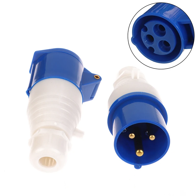 1PC 3Pin Main Plug Hook Up Site Socket Adapter 240V 16A Caravan Motorhome Car Connection Plug Adapter