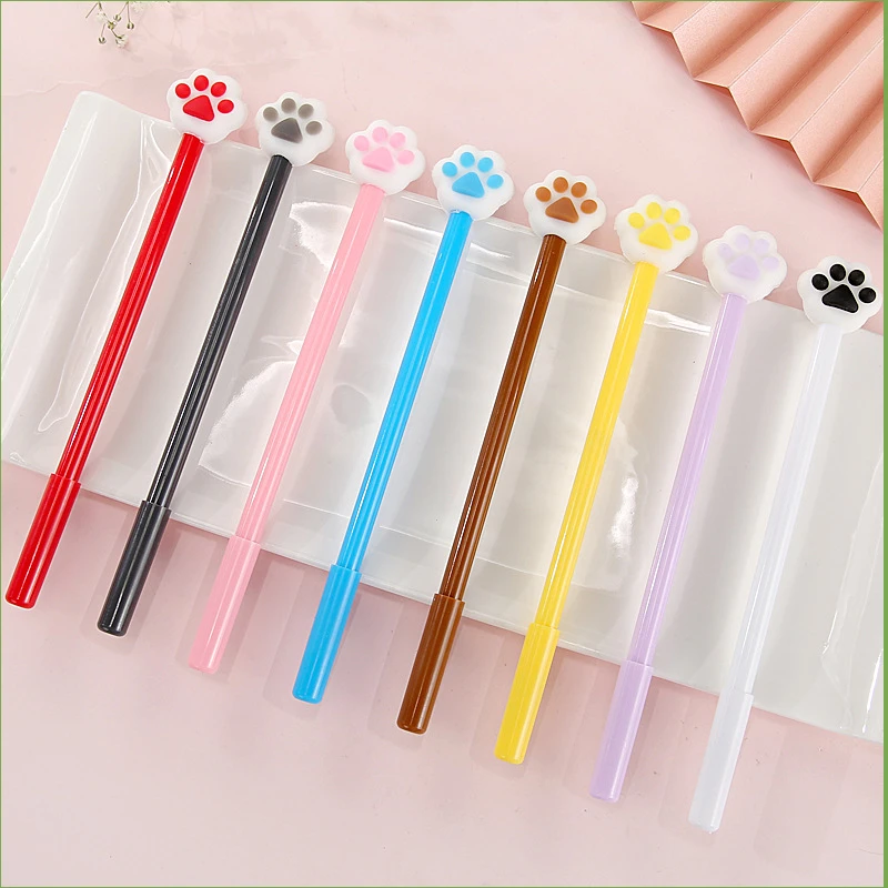 Cartoon Gel Pens Set Creative Cat's Claw Three-dimensional Shape Pvc Soft Rubber Student Stationery Pen 0.5mm Back To School