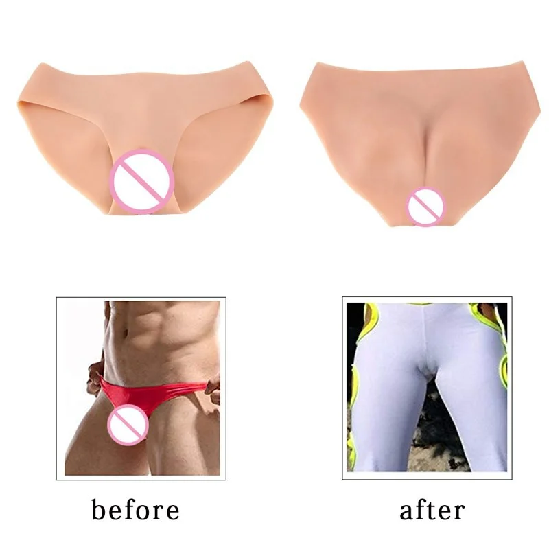 Silicone Fake Vagina Underwear For Men Penetrating Vagina Boxer Briefs For Crossdresser Or Transgender Soft Boobs