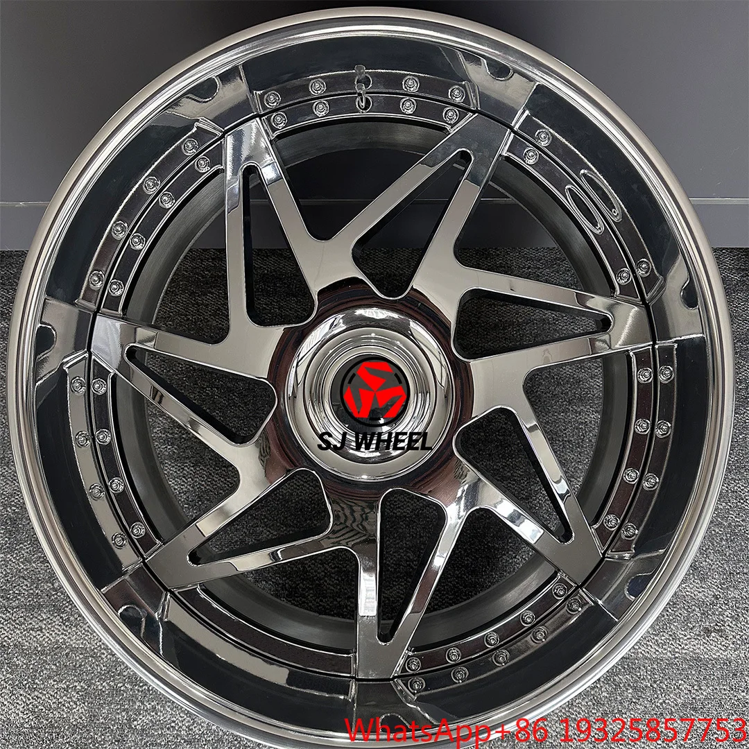 SJ Chrome Custom Forged Rims 26*14 with 10inch Lips 6x127 6x139.7 5x127  5x130  5x139  22 24 26 28 Inch Rims for GMC