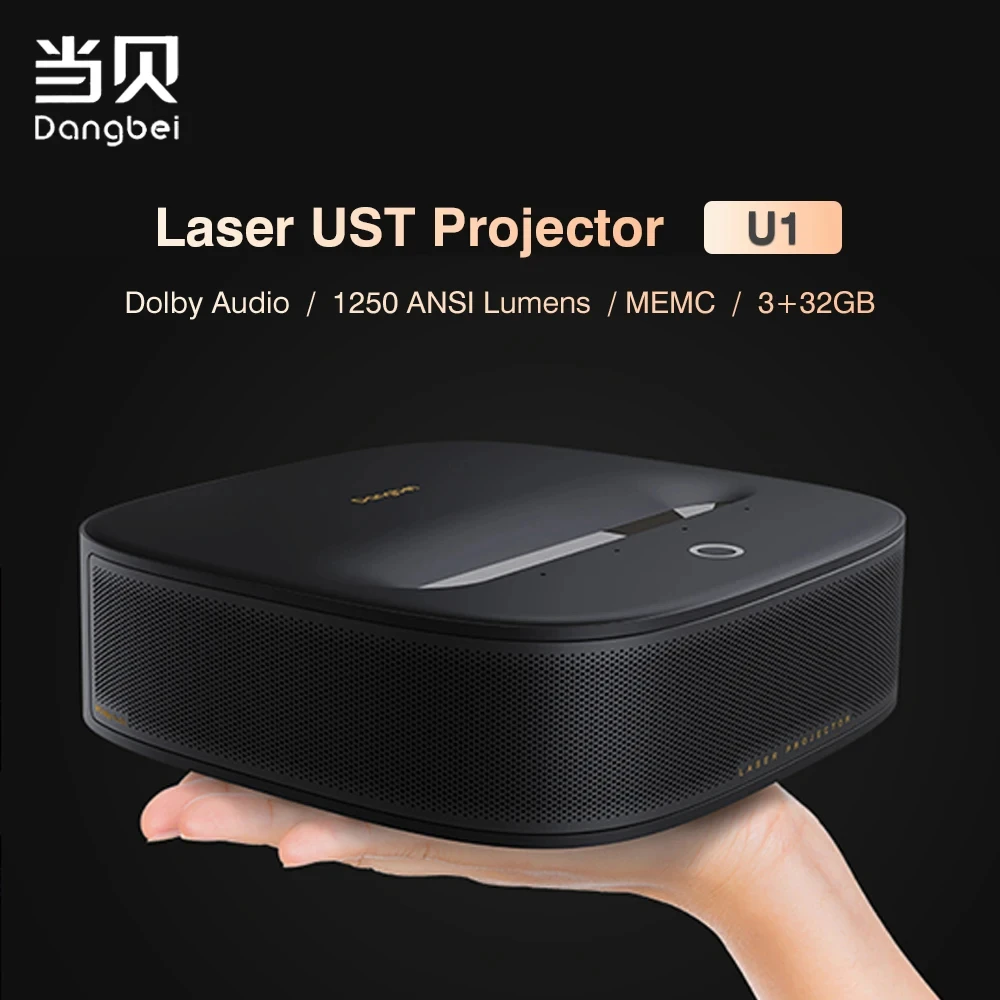 

Dangbei U1 1080P Laser Projector Ultra Short Throw 1250 ANSI Lumens Cinema Support 4K Video Laser TV Smart MEMC HDR Video home