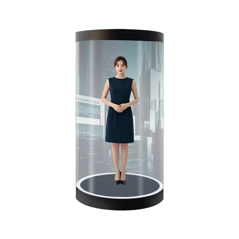 

75-Inch Ai digital human holographic warehouse virtual cylindrical 3D digital human technology exhibition hall welcome