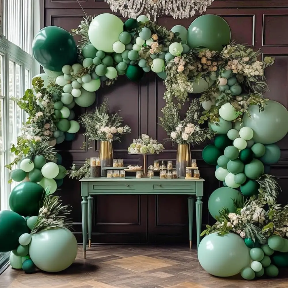 10/20/30pcs Green Latex Balloons Olive Avocado Green Balloon Jungle Forests Theme Birthday Baby Shower Party Decor Globos