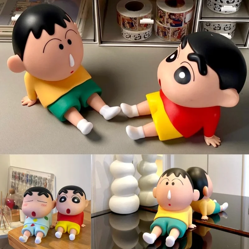 Crayon Shin-chan Boochan Action Figure Lazy Cell Phone Holder Nohara Shinnosuke cute Collection Model Toys regali per bambini