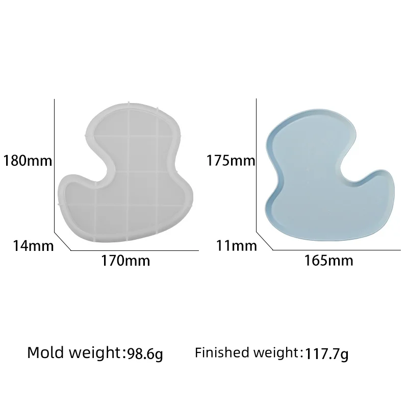 DIY Irregular L-shaped Dish Silicone Mold Jewelry Storage Tea Tray Coasters Fruit Plate Ornament Gypsum Epoxy Resin Mold Crafts