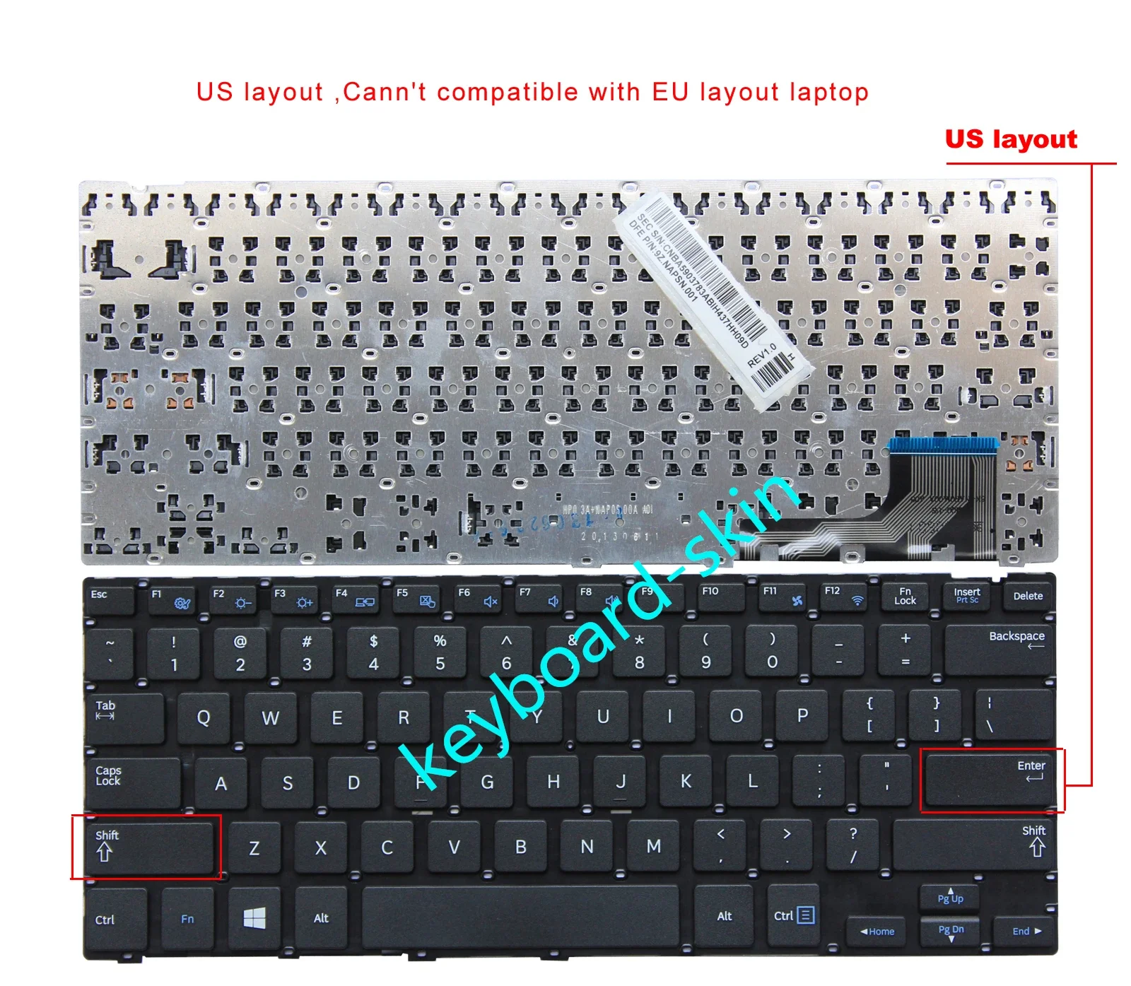 New US Keyboard black for Samsung 905S3G NP905S3G 915S3G NP915S3G 905S3G-K01 laptop