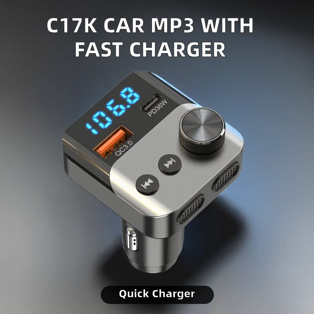PD36W+QC3.0 BC98 Car MP3 Player FM Transmitter Fast Charger Wireless BT5.3 bm w I3 I01 Hands-Free Portable 1-Year Warranty