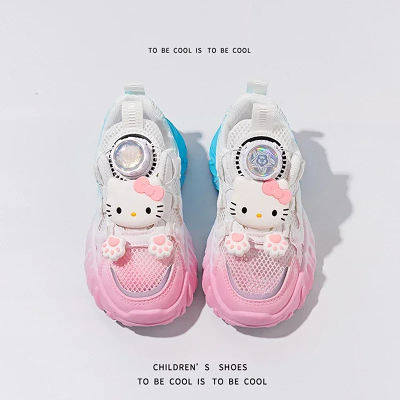 

Дышащие кроссовки Hello Kitty Sanrios, кроссовки для девочек Kuromi, новинка весны, детские кавайные износостойкие сетчатые кроссовки с героями мультфильмов