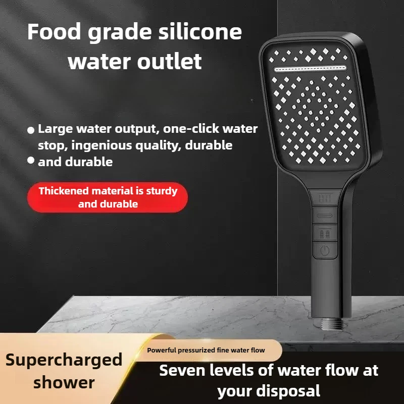 

Large Shower Head 7 Modes Adjustable Shower Head Bathroom High-pressure Water-saving Shower Mixer Nozzles Bathroom Accessories