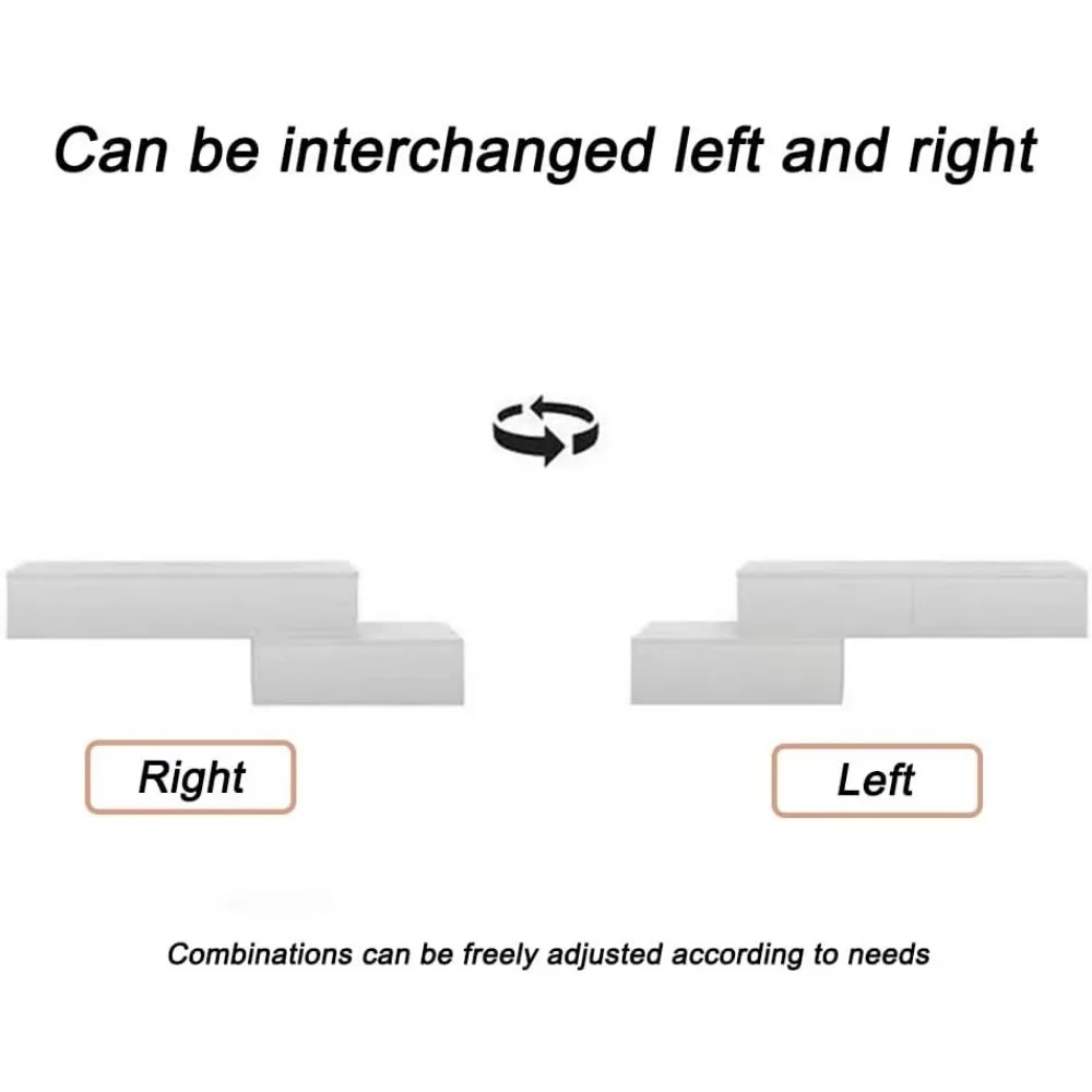قطعتان من طاولة تزيين المكياج الحديثة المثبتة على الحائط مع درج، رف عائم أبيض مكتب خشبي مثبت على الحائط، مكتب معلق لغرفة النوم