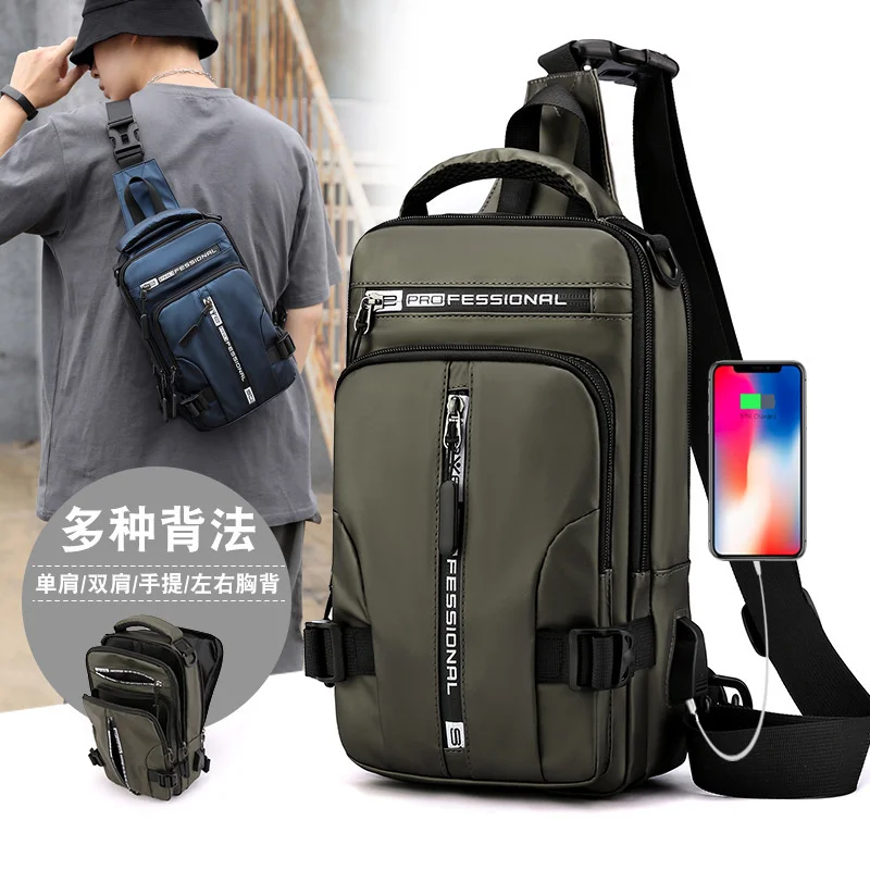 

New men's multifunctional chest bag fashion leisure One Shoulder Messenger Bag waterproof space cloth Backpack