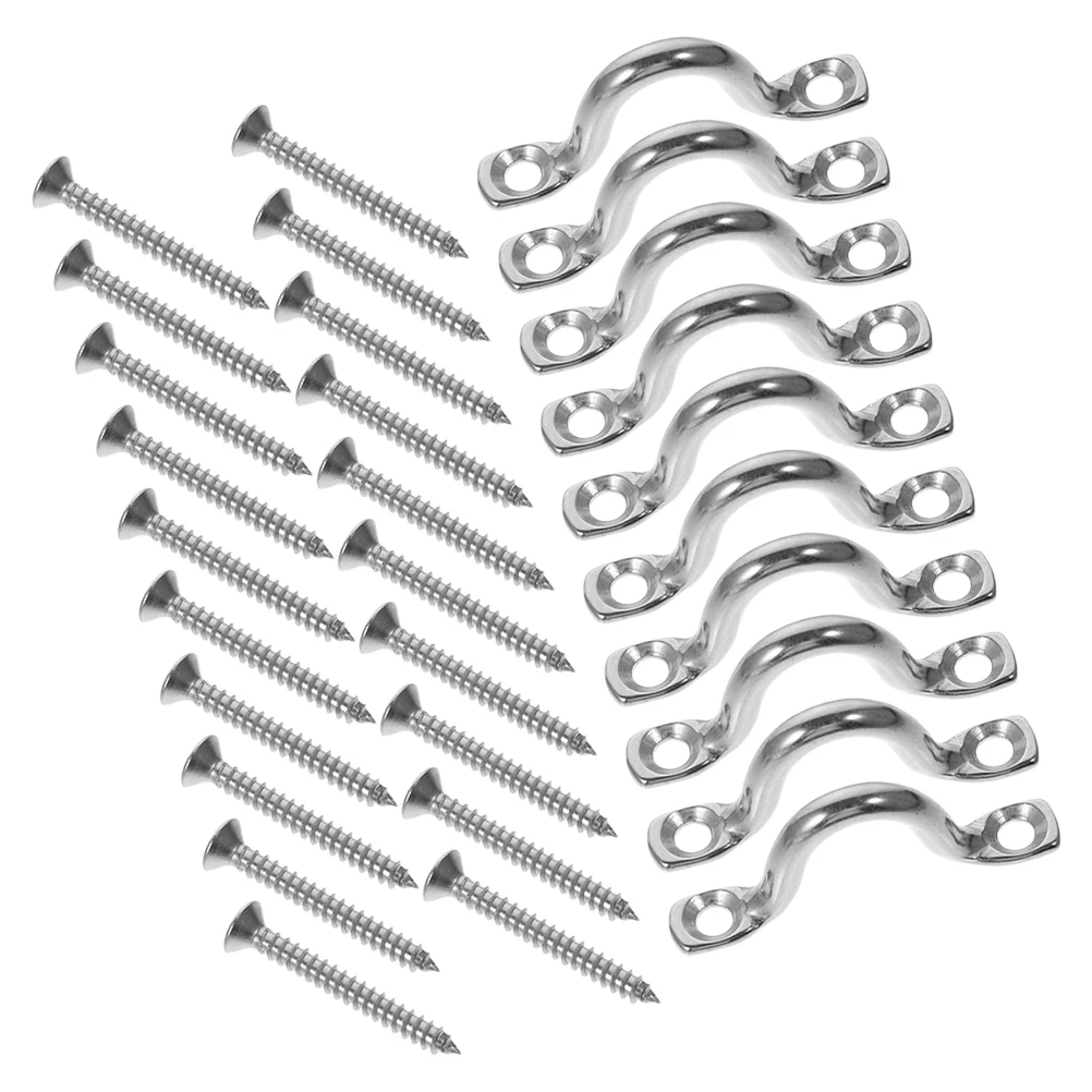 

10 Pieces Stainless Steel Yacht Rings 6MM Smooth Surface Kayak Fixing Rings Boat Pad Eyes Accessories for Canoe