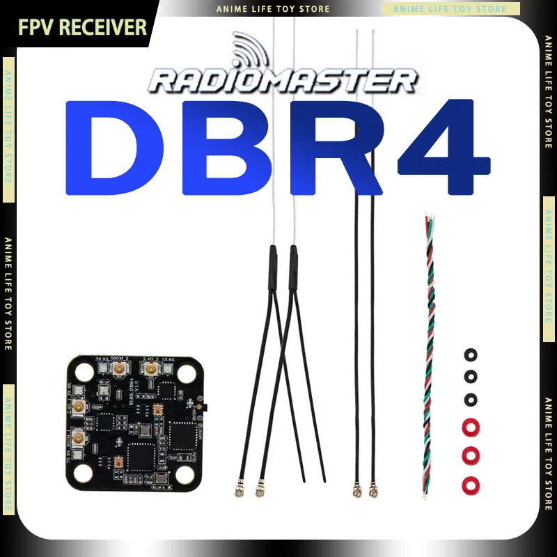 

Приемник Radiomaster RM DBR4 Gemini ExpressLRS V3.3.2 для FPV-дронов, двухдиапазонный, 4 антенны, дальность до 100 мВт, для FPV-гонок, подарки