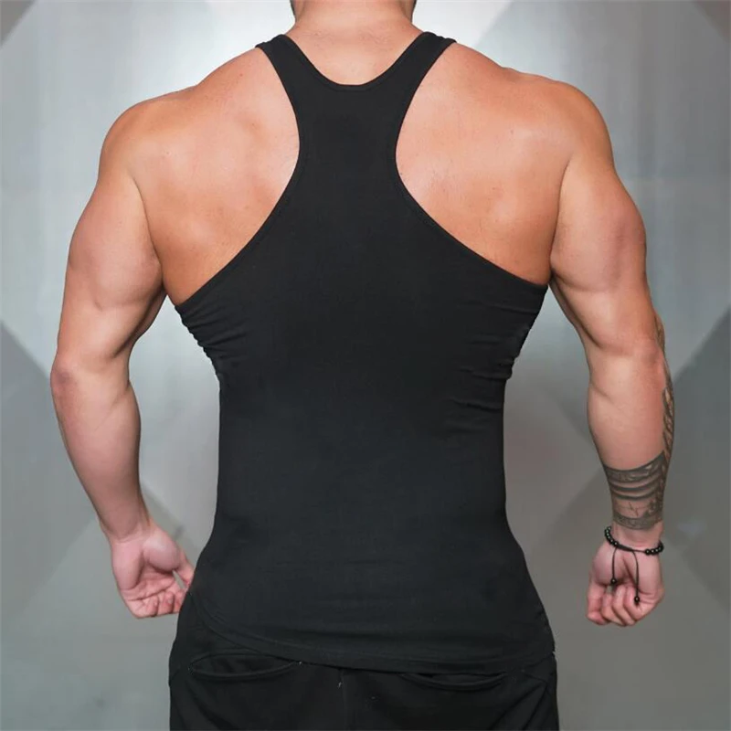 Summer Mens Gym Workout Pumping iron Muscle Casual Slim Fit  Clothing Plain Irregular Hem Vest Comfortable Tank Top Cotton Shirt