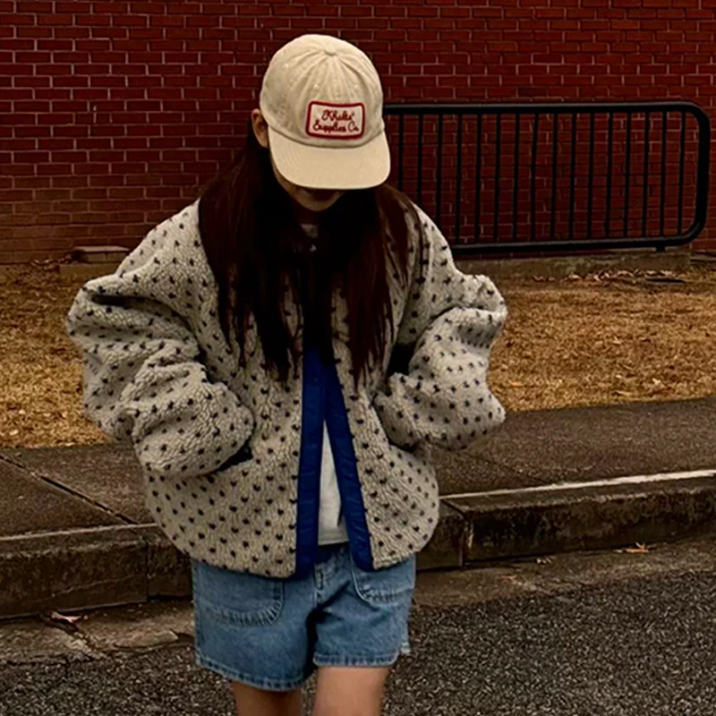 

Korean Sle Double-Sided Wear Lamb Fur ort Cotton Jaet Women's Faionable Warm Outerwear Versatile Spring Autumn Winter...