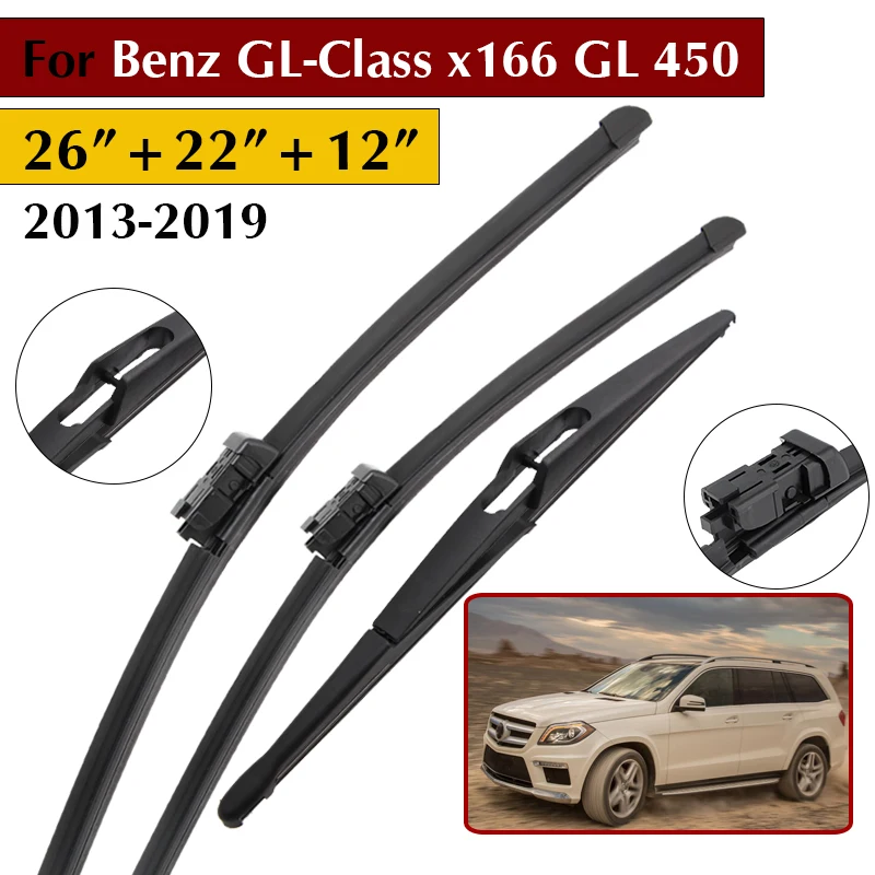 

Комплект щеток стеклоочистителя с левым рулем, 26 "+ 22" + 12" для Mercedes-Benz GL-Class x166 GL450 2013-2019, автомобильные щетки для ветрового стекла