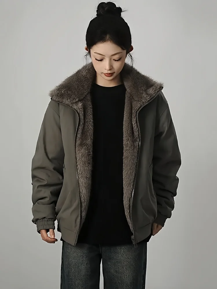 

Серебристо-синий двусторонний воротник из искусственного меха Mountain Eagle Jaet, мужская зимняя теплая хлопковая подкладка на подкладке в американском стиле...