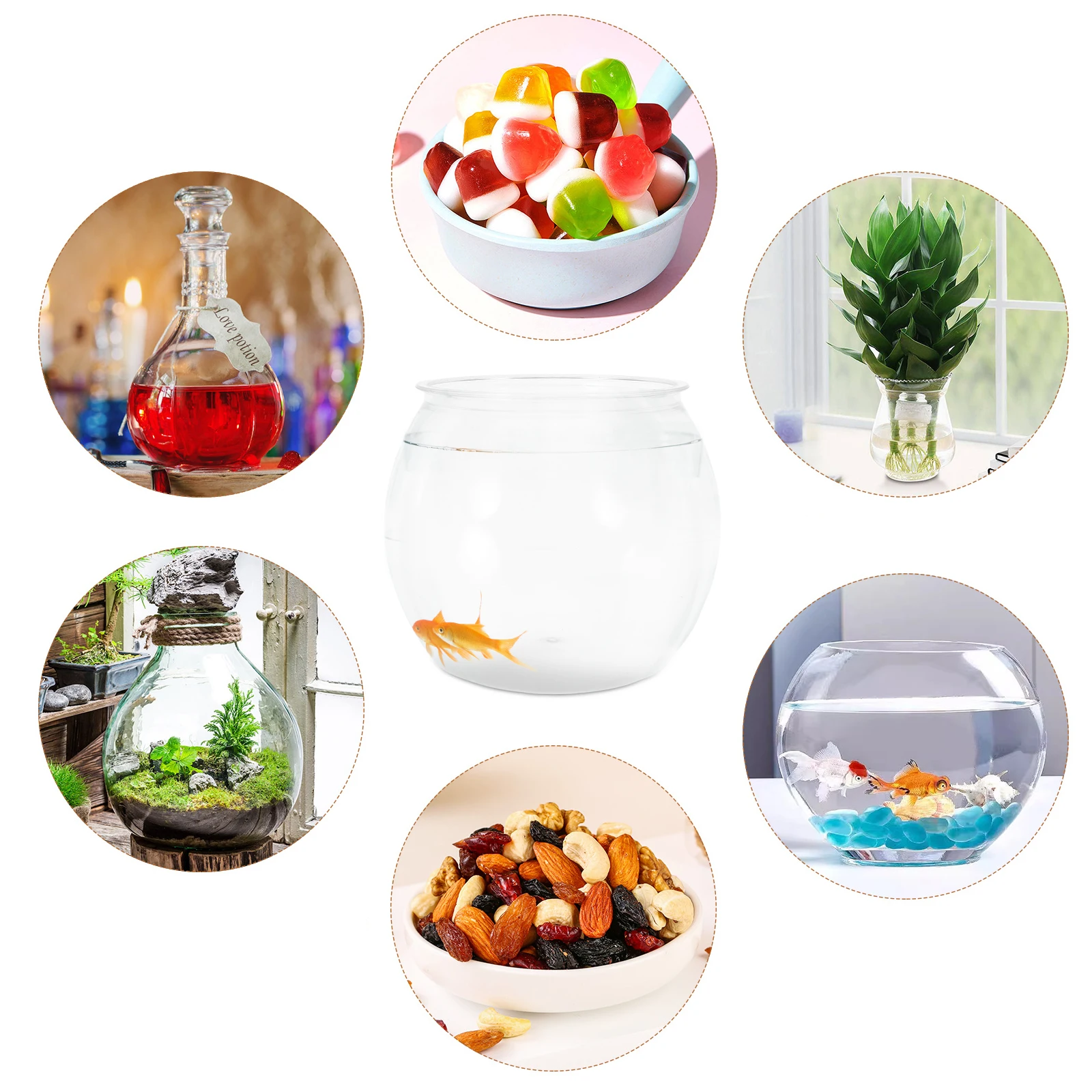 

Fish Tank Clear Shatterproof Desktop Betta Aquarium Space-Saving Easy Maintenance Turtle Tank Micro Landscape Unbreakable