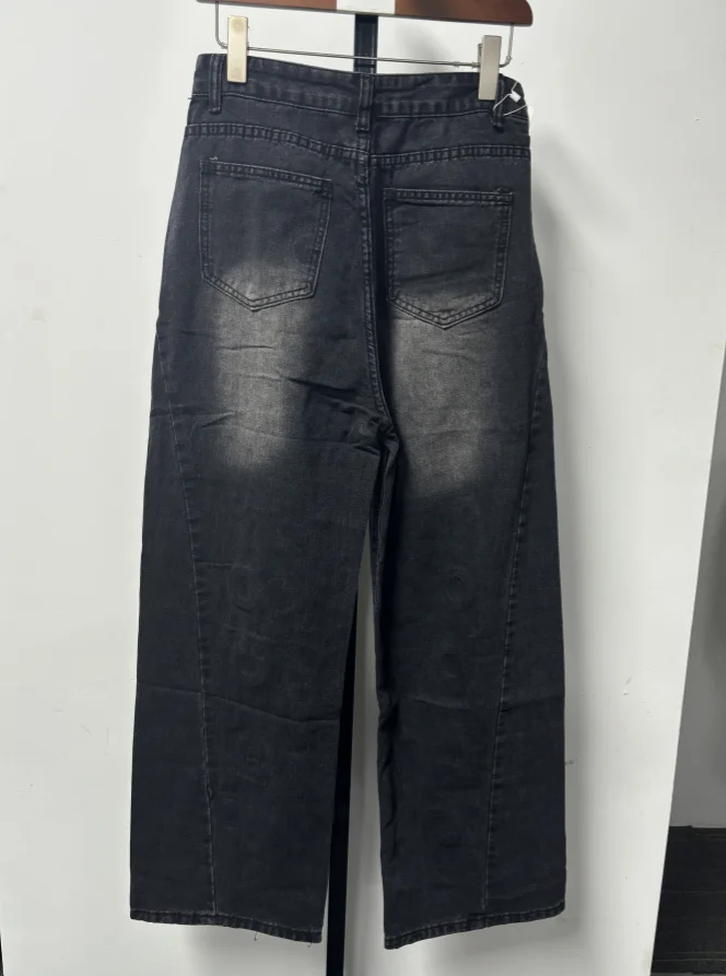 UCXQ Casual Solid Wide Leg Jeans Grommet Button High-Waisted Versatile Clothes 2026 Fashion Tide Summer Women's New 23Z5809