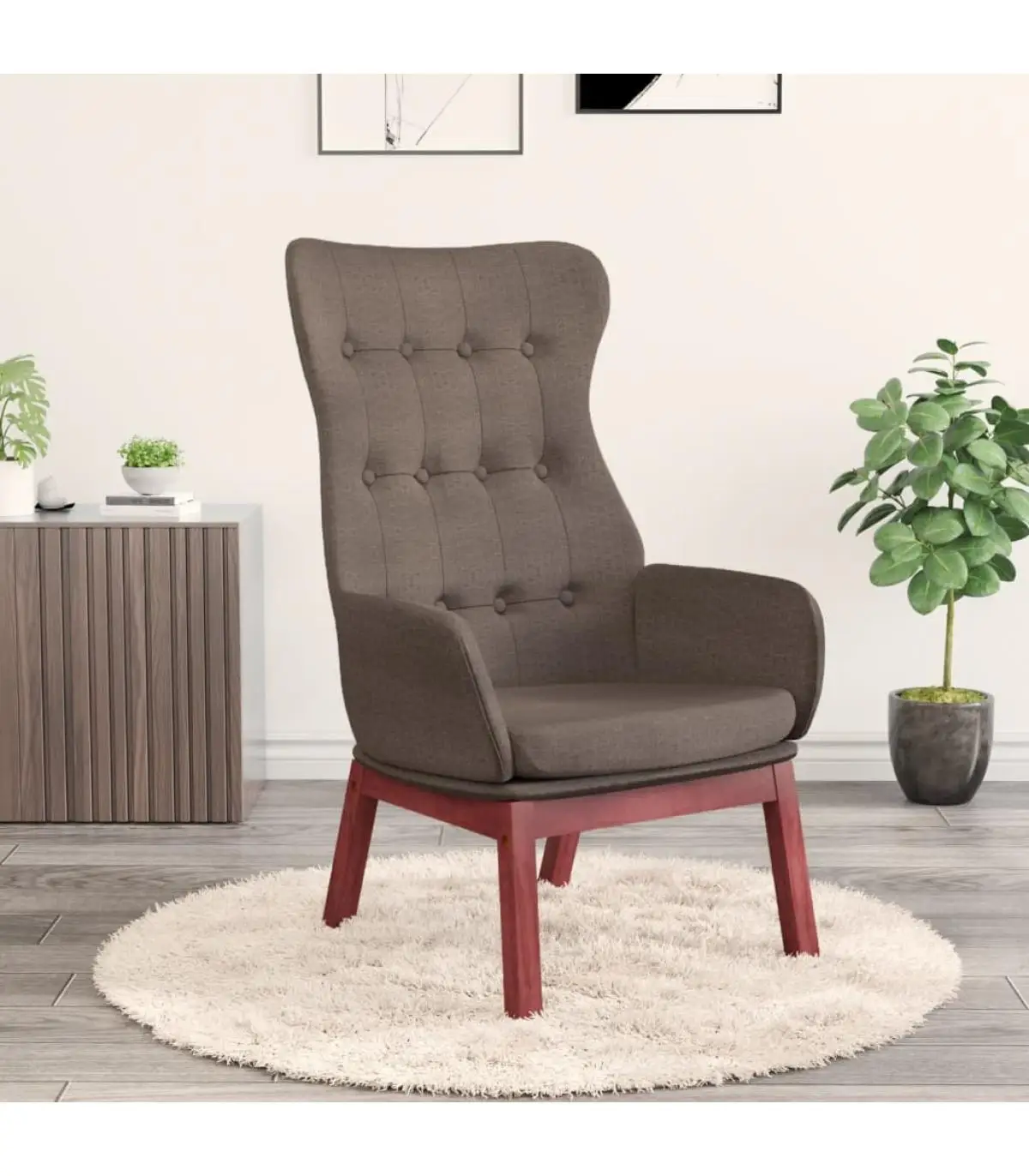 Taupé gray fabric relax armchairs