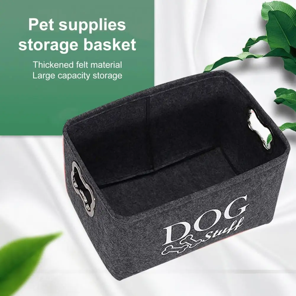 Pet Toy Storage Basket Pet Toy Dog Toy Storage Box with Handle Organizer for Clothing Blankets Coats Clutter-free Pet Storage