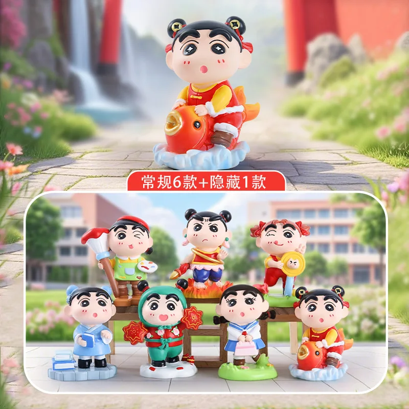 6 قطعة/المجموعة أنيمي تلوين شين تشان الدائمة الموقف عمل الشكل البلاستيكية نموذج اللعب دمية سطح المكتب زخرفة جمع الهدايا محاصر