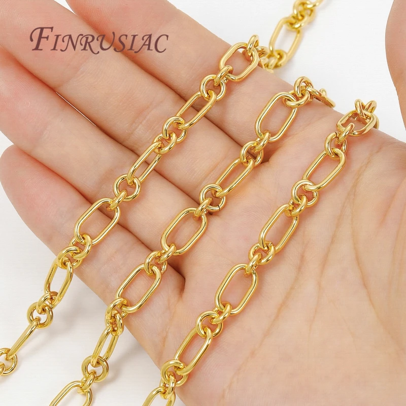0,5–1 Meter 18 Karat vergoldete Ketten, DIY-Halsketten-Zubehör, dekorative Kette für Schmuckherstellungszubehör, große Ketten im Großhandel – Detail 29