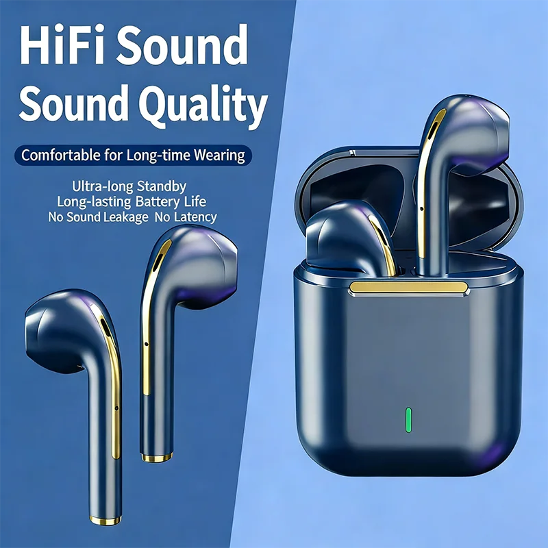 J18 Wireless Earphone Bluetooth Headset Noise Reduction Gaming Headset With Microphone TWS Ear Buds Hands-Free Earbuds NEW