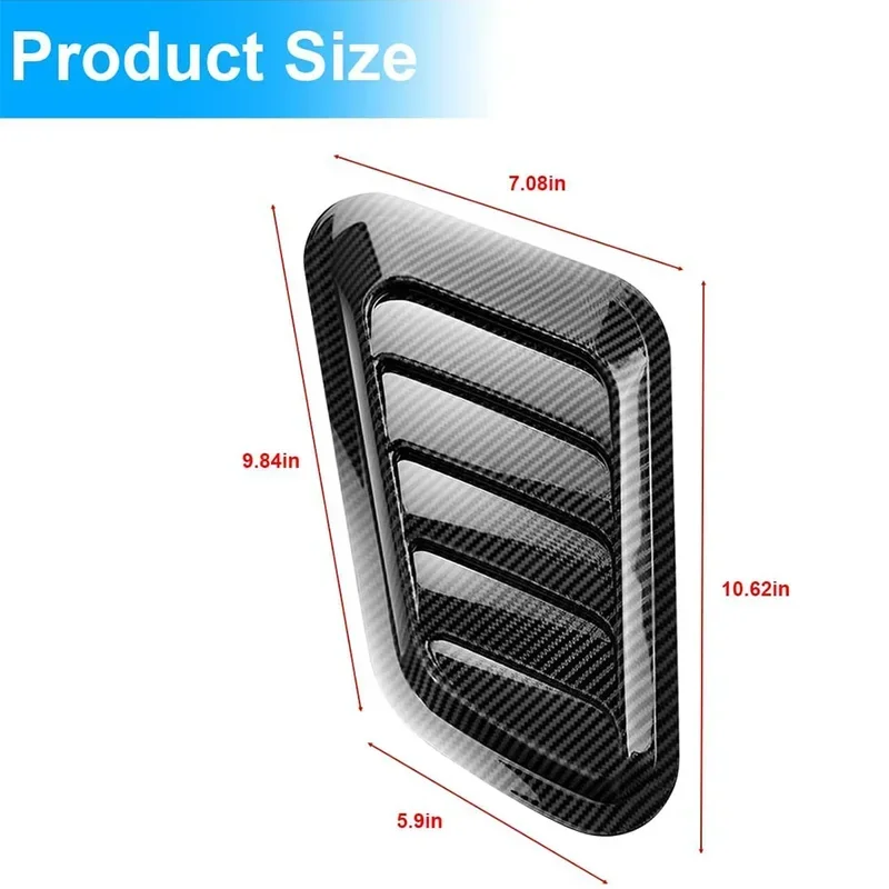 For 2Pcs Car Hood Decoration Realistic Air Outlet Design Simulation Air Vent Fake Air Intake Body Creative Durable Pasted Leaf B