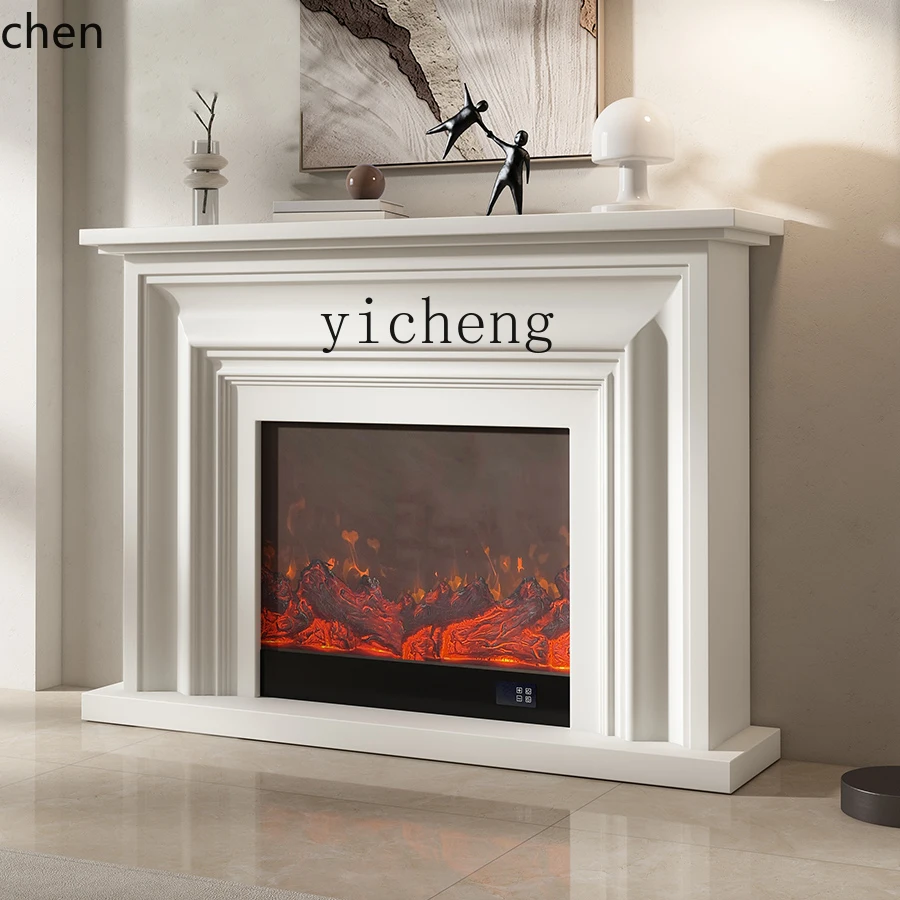 HXL レトロホワイト電子暖炉テレビキャビネット装飾ミディアムアンティーク暖炉ラック