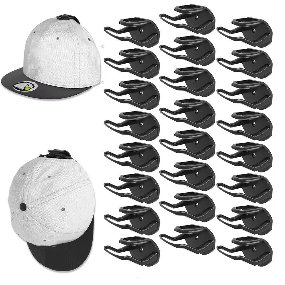 1/4Pcs Space Saving Adhesive Hat Hooks for Wall No Drilling Wall Mounted Removable Hat Rack Baseball Caps Organizer Plastic view 5