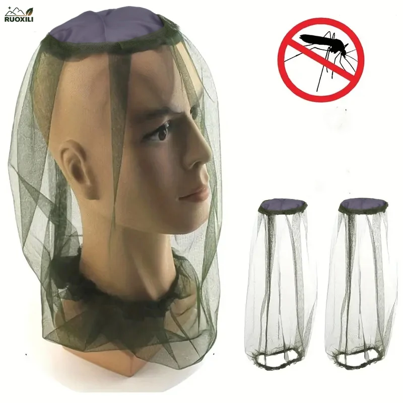 

4pcs Mosquito Net Hat Breathable Nylon Mesh Face & Neck Cover - Adjustable, Sun Protection & Insect Shield for Hiking