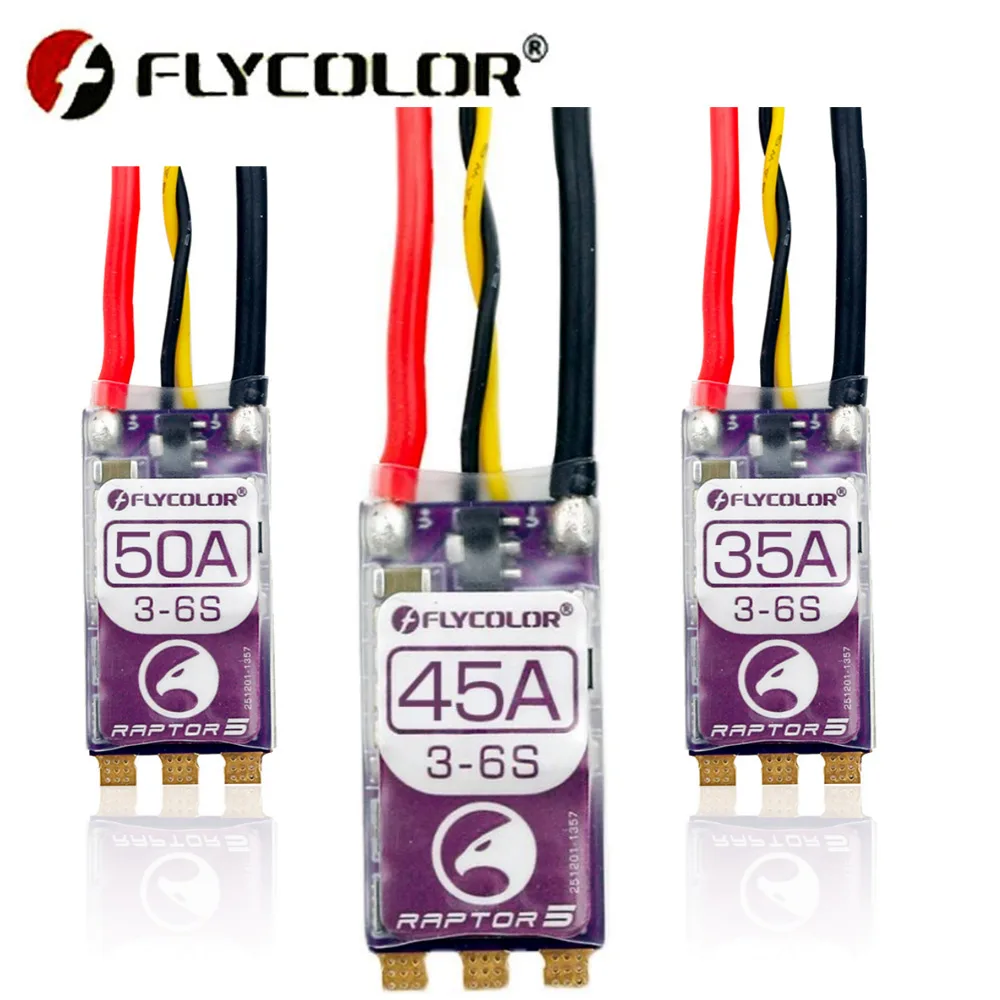 

FLYCOLOR RAPTOR5 20A 35A 45A 50A BLHeli-32 ESC 3-6S бесщеточный контроллер скорости Dshot Proshot для радиоуправляемого FPV гоночного дрона с несколькими несущими винтами