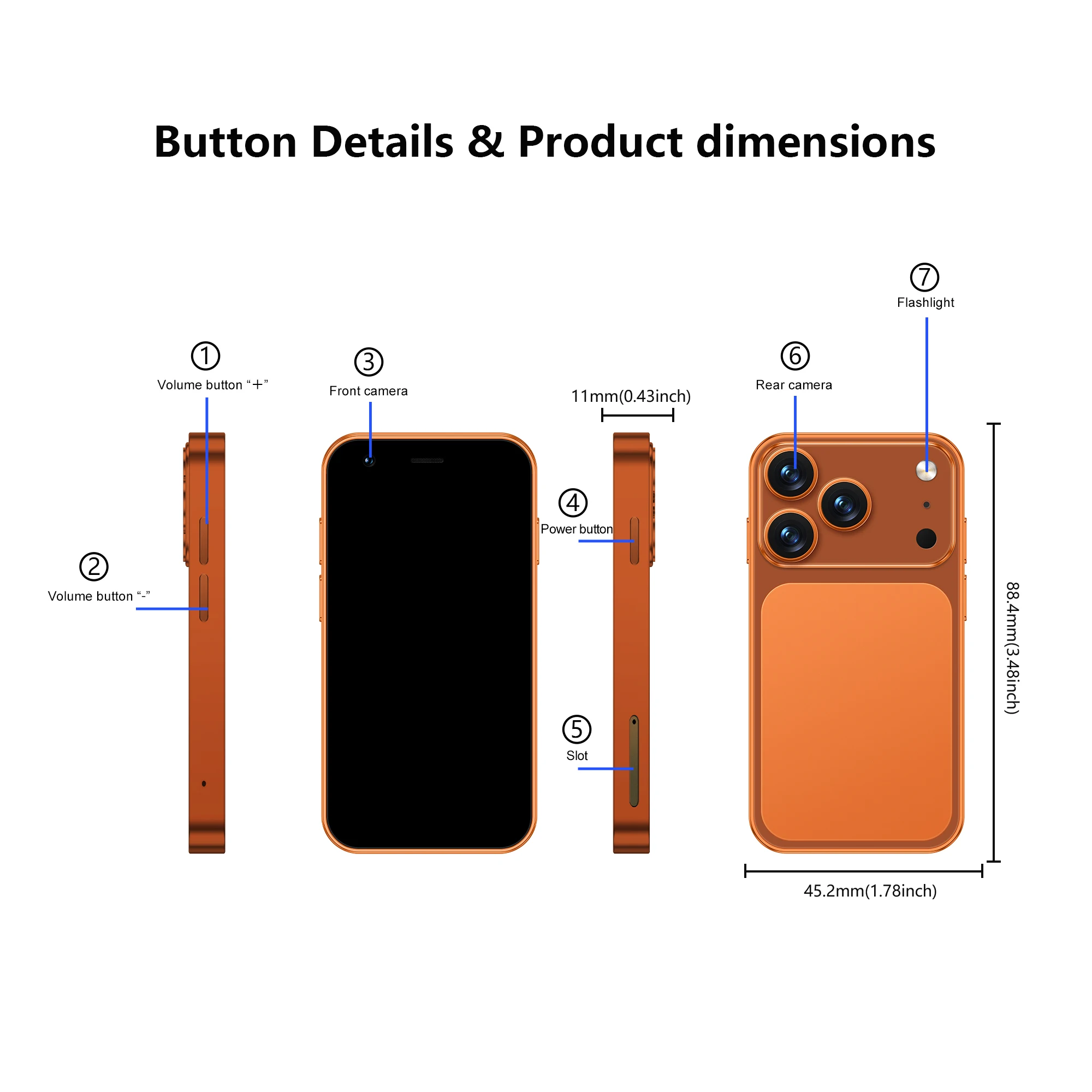 SERVO 18SE Mini Smartphone Android OS 3.0" Fullview Display 3G Cellular 2GB+16GB Face Unlock Small Mobile Phones GPS Play Store