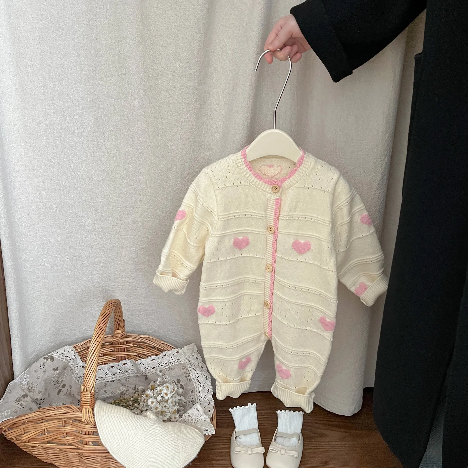 

Детская одежда, осенний детский комбинезон, выход для девочек, одежда для ползания, весенние и осенние вязаные свитера