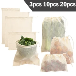 3 6 10pcs Reusable Produce Bags Set Eco Bag Cotton Mesh Vegetable Bags for Fruit Vegetable Storage Bags Reusable Shopping Bag