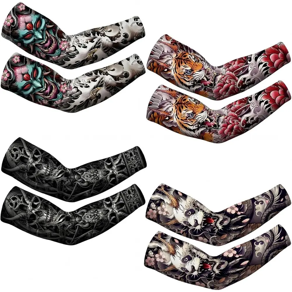 

UV-Protected 4-Pair Arm Sleeves for Men & Women: Cooling, Anti-Slip, and Warming Ice Silk Sports Covers